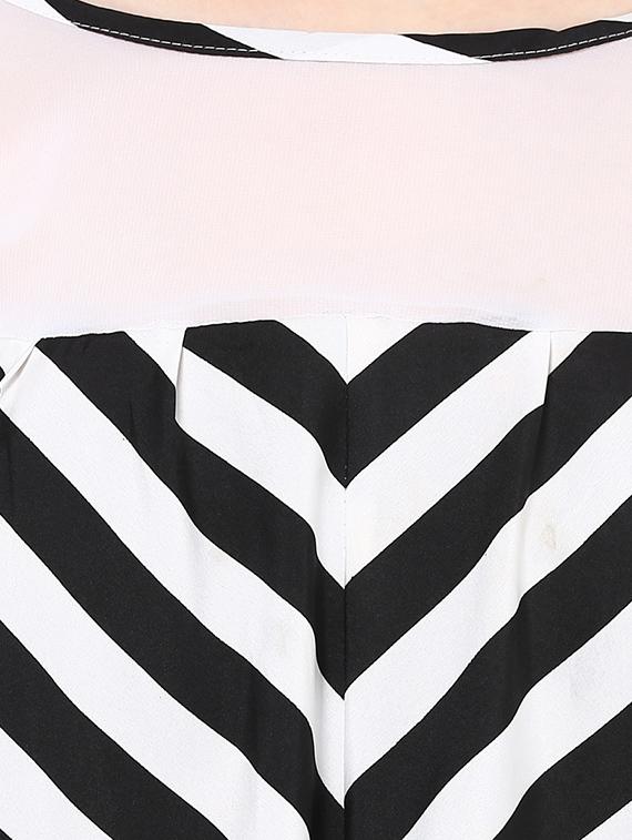 white striped poly crepe top - 12818145 - Zoom Image - 4