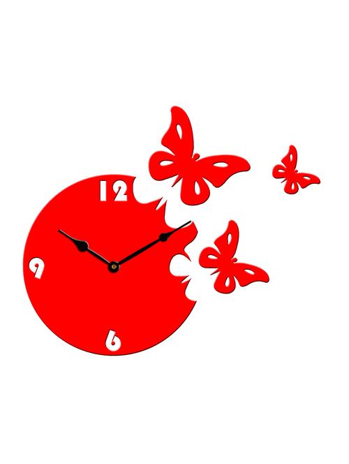 Sehaz Artworks Moon Butterfly Red_Black Wall Clocks - 12820798 - Standard Image - 1