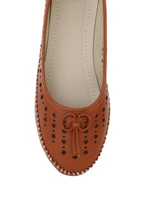 tan leather slip on ballerina - 12821547 - Standard Image - 4