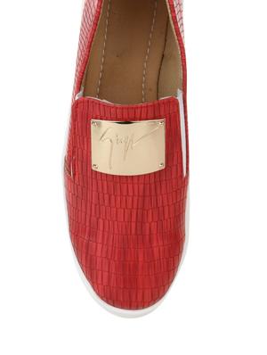 red leather plimsolls casual shoes - 12821553 - Standard Image - 4