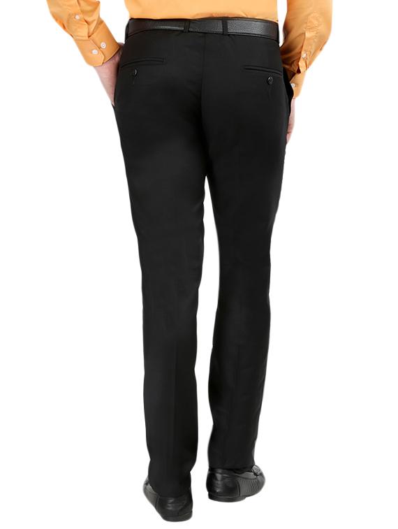 black set of 2 polyester flat front trousers formal trouser - 12823770 - Zoom Image - 4