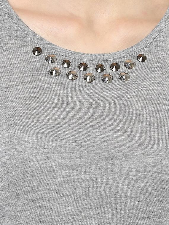 grey embellished cotton dress - 12829076 - Zoom Image - 4