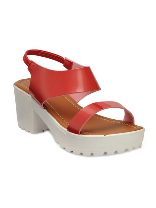 red patent leather platforms sandals - 12831483 - Standard Image - 1