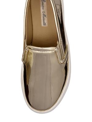 gold faux leather plimsolls casual shoes - 12832635 - Standard Image - 4