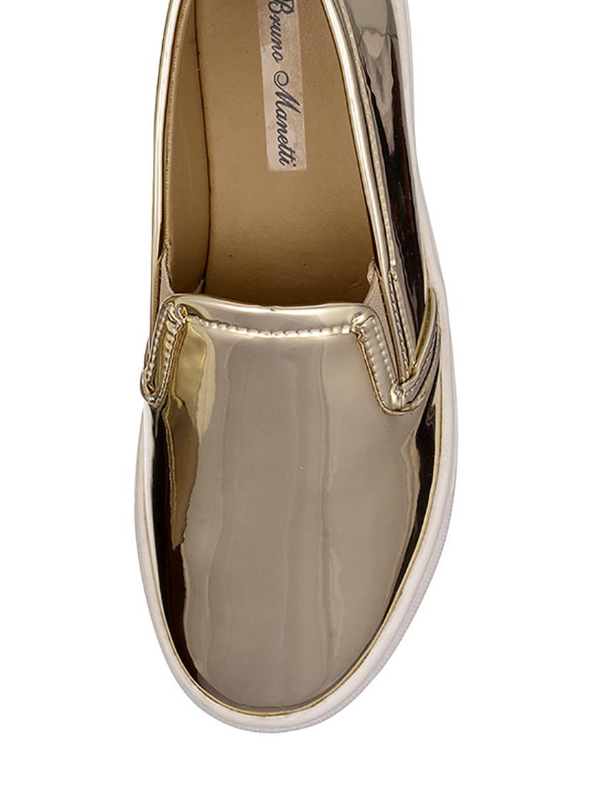 gold faux leather plimsolls casual shoes - 12832635 - Zoom Image - 4