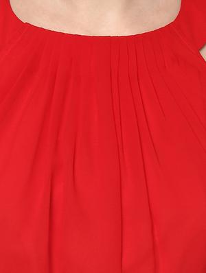 red georgette blouson dress - 12839344 - Standard Image - 4