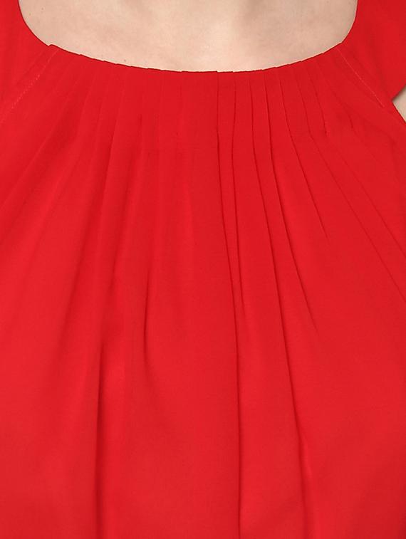 red georgette blouson dress - 12839344 - Zoom Image - 4