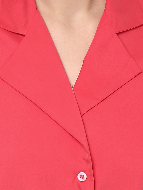 peach crepe belted dress - 12839347 - Zoom Image - 4