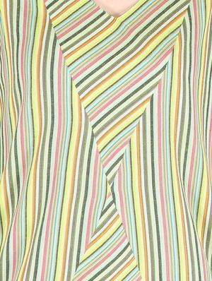 yellow striped cotton kurti - 12841866 - Standard Image - 4