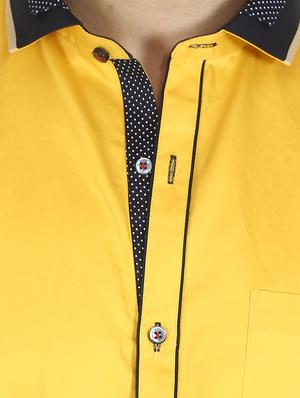 yellow cotton casual shirt - 12844153 - Standard Image - 4