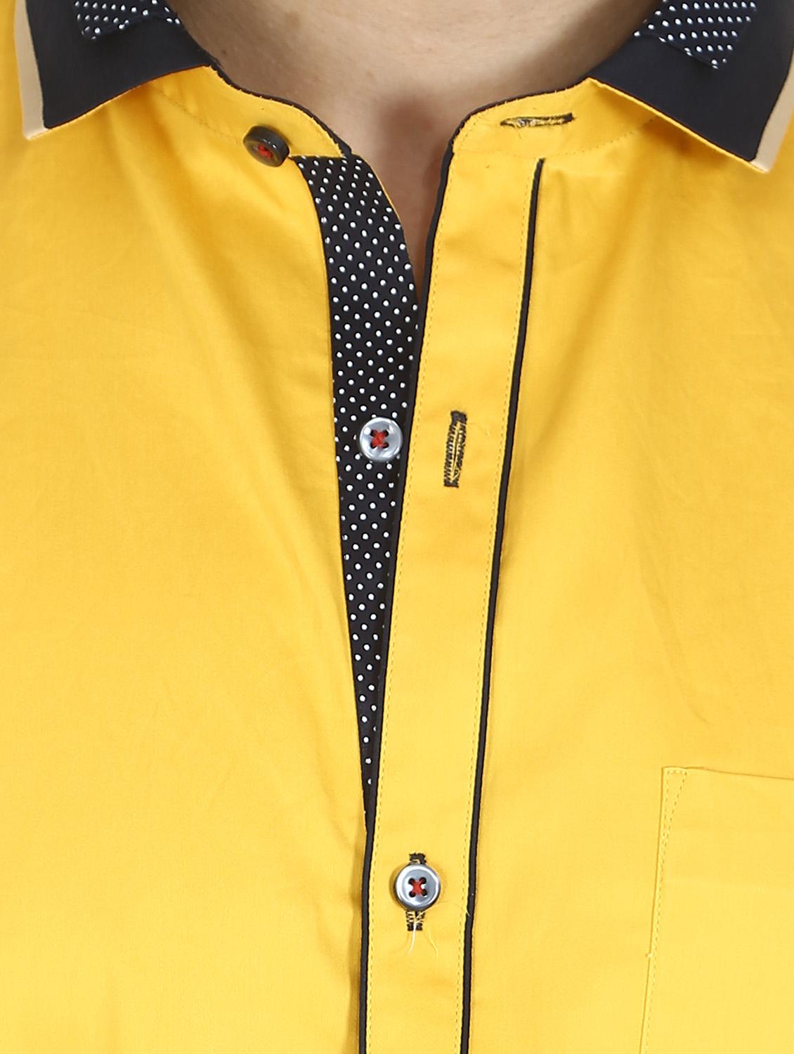 yellow cotton casual shirt - 12844153 - Zoom Image - 4