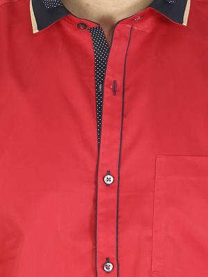 red cotton casual shirt - 12844154 - Standard Image - 4