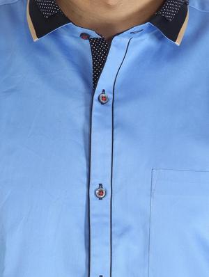 blue cotton casual shirt - 12844156 - Standard Image - 4