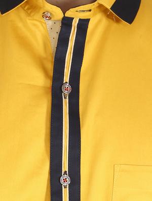 yellow cotton casual shirt - 12844164 - Standard Image - 4