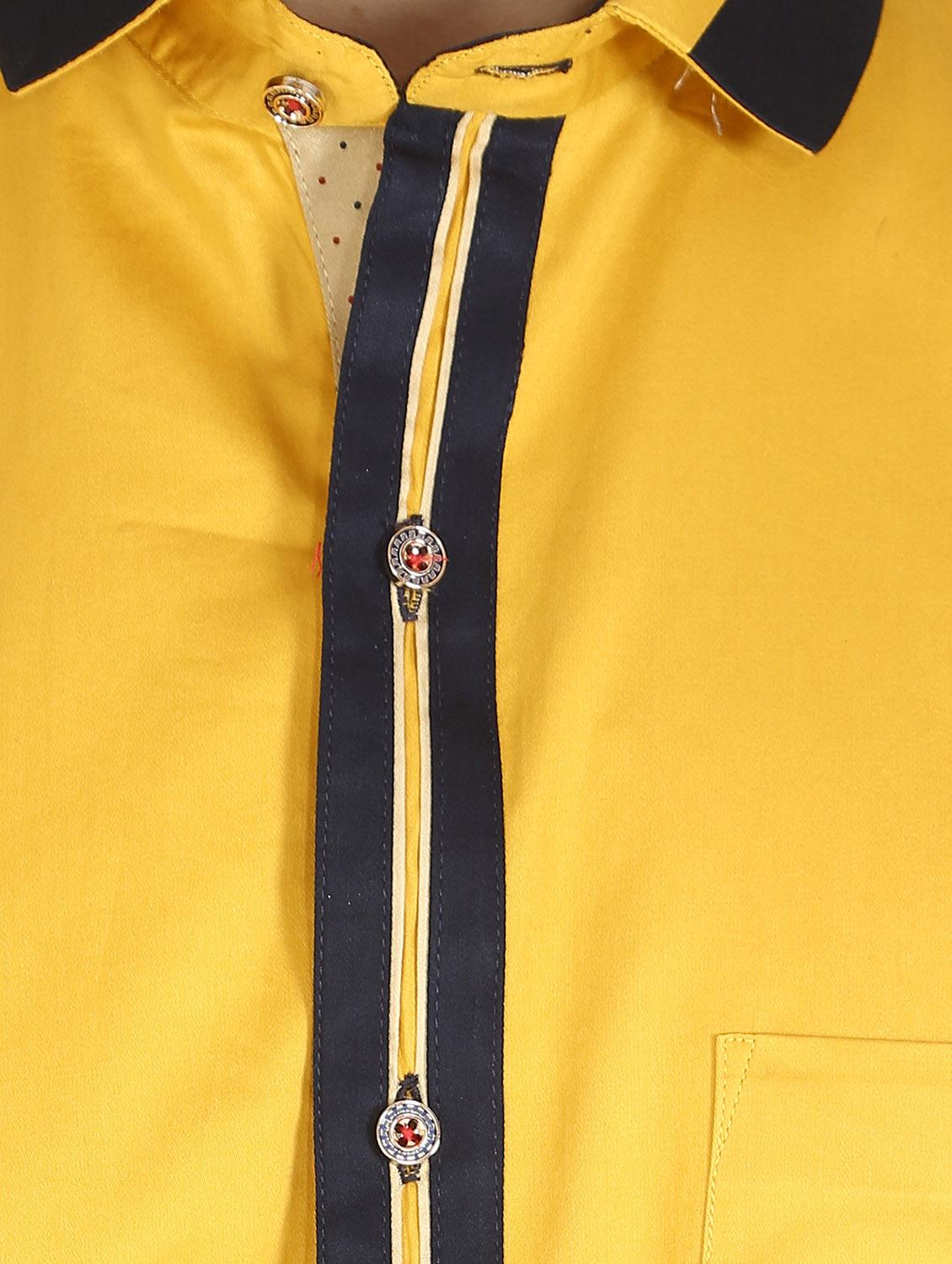 yellow cotton casual shirt - 12844164 - Zoom Image - 4