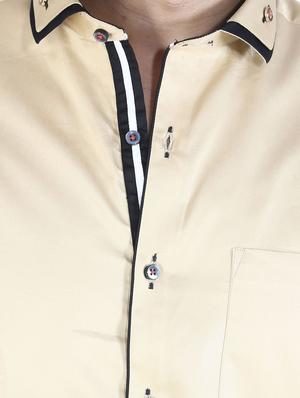 beige cotton casual shirt - 12844170 - Standard Image - 4
