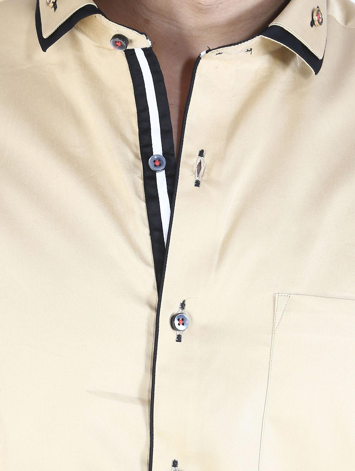 beige cotton casual shirt - 12844170 - Zoom Image - 4
