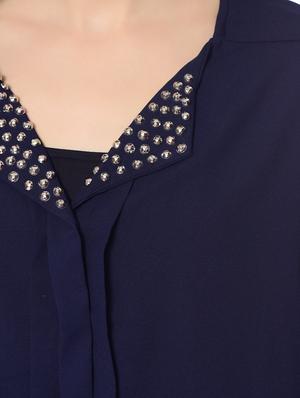 embellished lapel shirt - 12847153 - Standard Image - 4