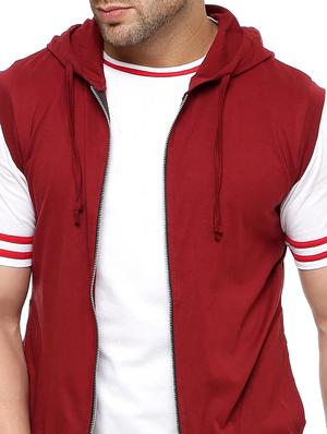 maroon cotton casual jacket - 12850211 - Standard Image - 4