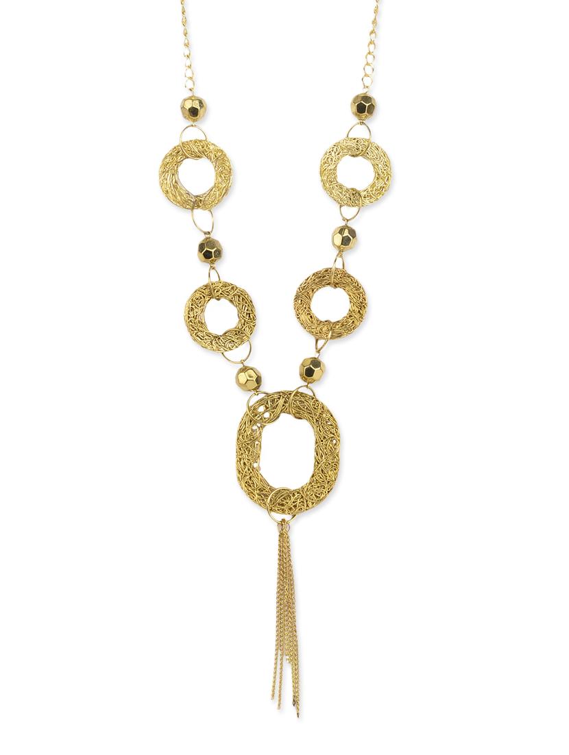 Gold Metal Long Necklace - By
