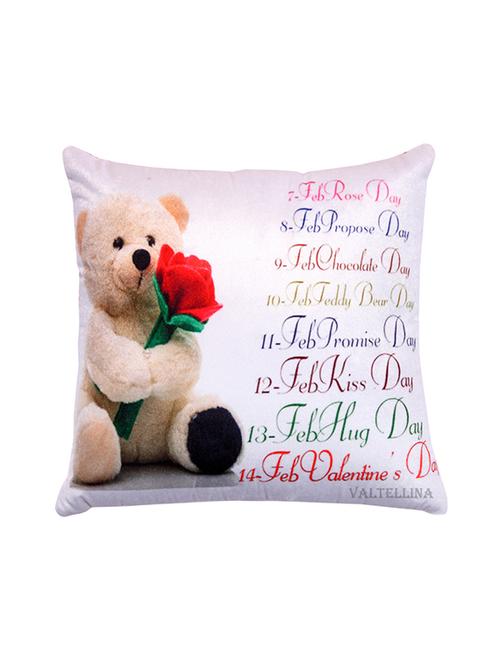 Sweet teddy Print For Your valentine Cushion Cover . - 12854776 - Standard Image - 1