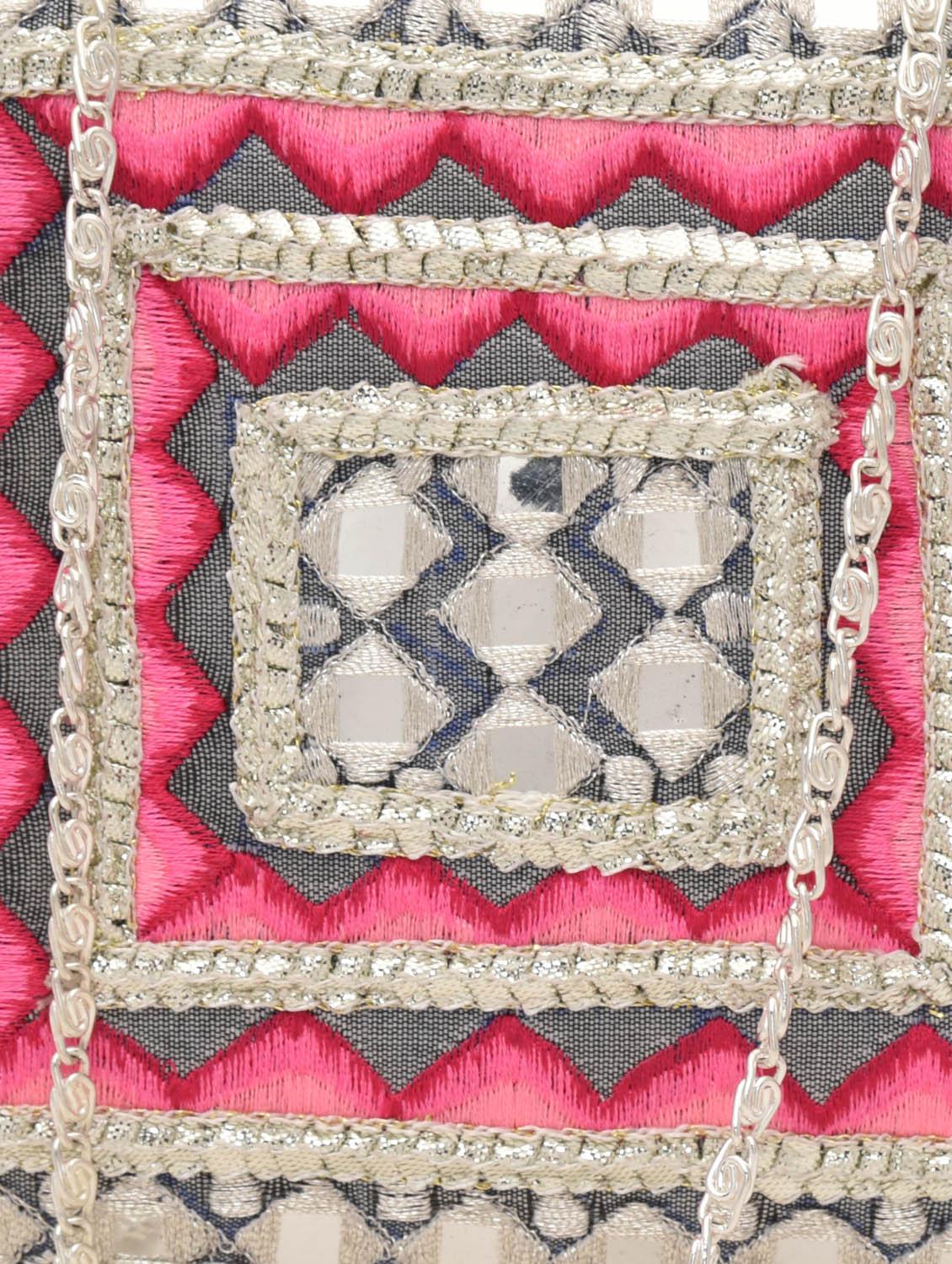 silver polyester mirror work box clutch - 1286762 - Zoom Image - 4