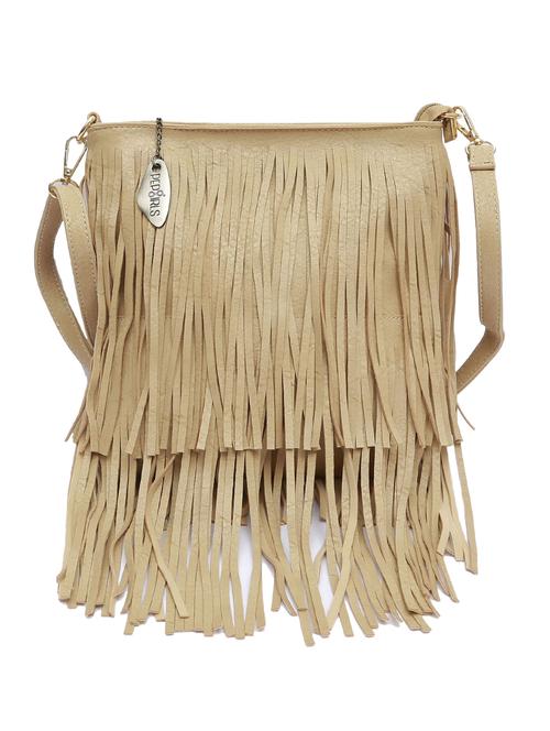 beige leatherette sling bag - 12878769 - Standard Image - 1