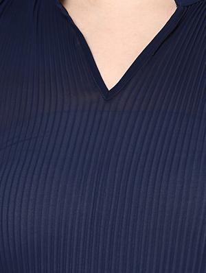accordion pleat belted top - 12900540 - Standard Image - 4