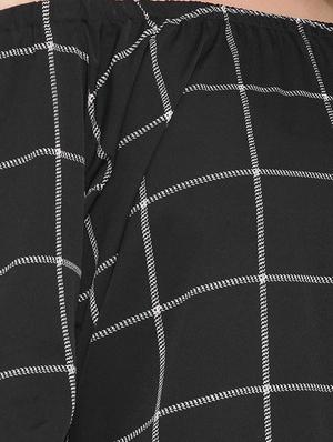 off shoulder checkered blouson top - 12903797 - Standard Image - 4