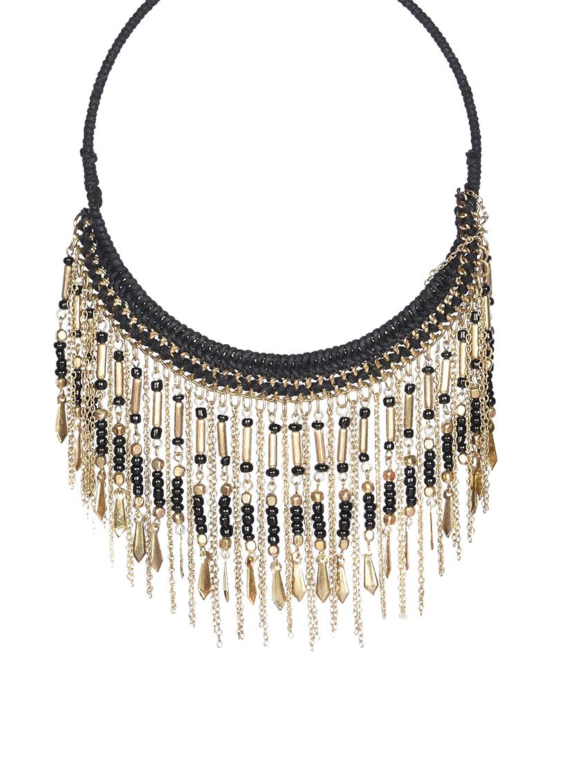Black Metal Tribal Necklace - By
