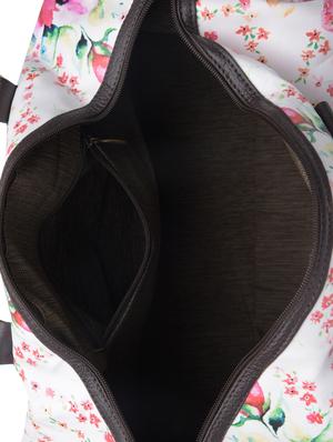 white floral printed faux leather duffel bag - 1290613 - Standard Image - 4