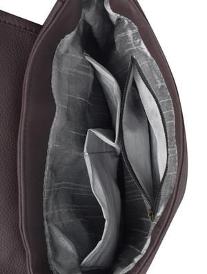 charcoal brown printed faux leather handbag - 1290616 - Standard Image - 4