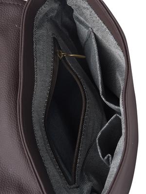 charcoal brown printed faux leather handbag - 1290617 - Standard Image - 4