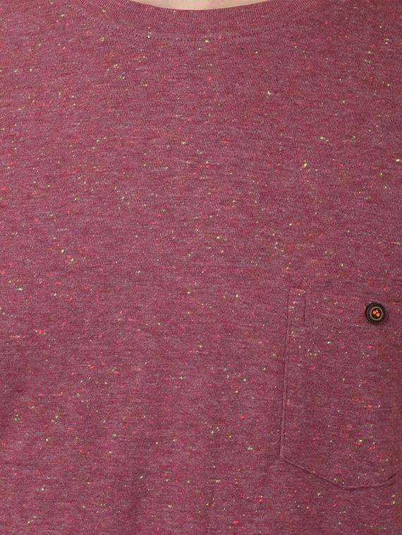 maroon melange t-shirt - 12907528 - Zoom Image - 4