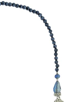 Crystal Collection Stones Embellished Blue long Necklace - 12908868 - Standard Image - 4