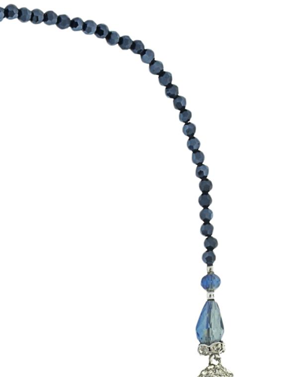 Crystal Collection Stones Embellished Blue long Necklace - 12908868 - Zoom Image - 4