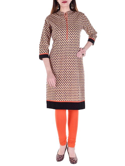 multi colored cotton straight kurta - 12912453 - Standard Image - 1
