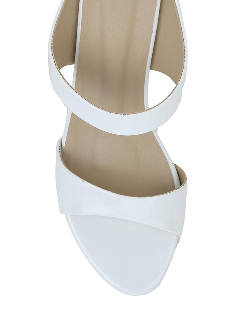 white leatherette slip on sandals - 12917425 - Zoom Image - 4