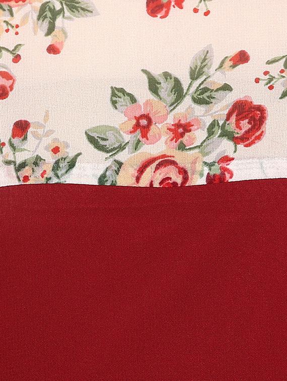 maroon georgette straight kurta - 12919438 - Zoom Image - 4