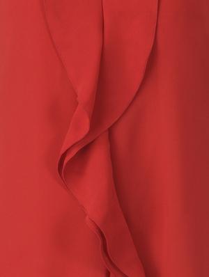 red georgette ruffle dress - 12919738 - Standard Image - 4