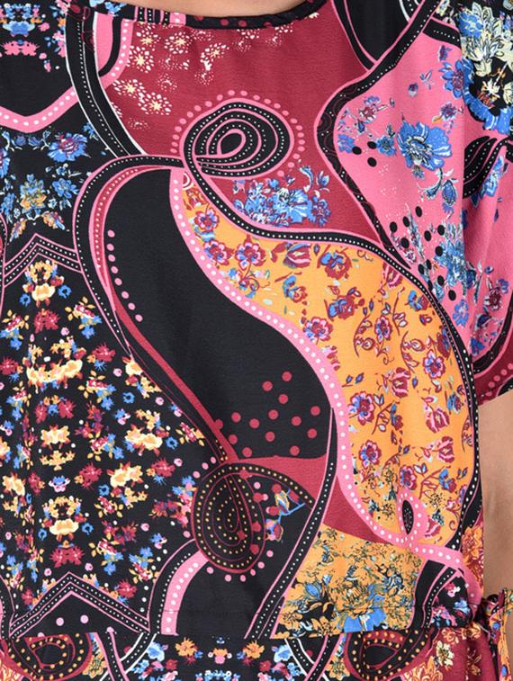 multicolored printed crepe kaftan - 12920216 - Zoom Image - 4