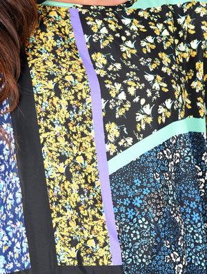 blue printed crepe dress - 12920217 - Standard Image - 4