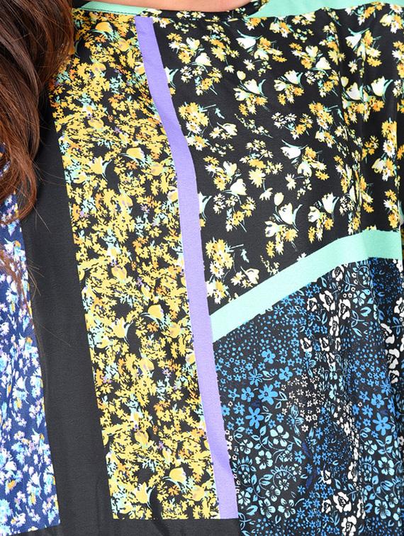 blue printed crepe dress - 12920217 - Zoom Image - 4