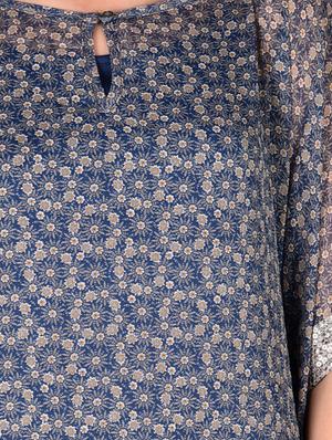 blue printed chiffon kaftan - 12920222 - Standard Image - 4