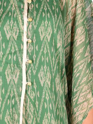green printed georgette kaftan - 12920223 - Standard Image - 4