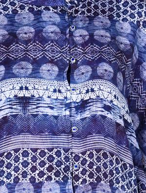 blue printed viscose kaftan - 12920226 - Standard Image - 4