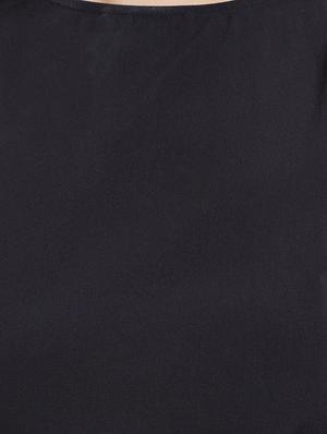 black crepe round neck top - 12926428 - Standard Image - 4