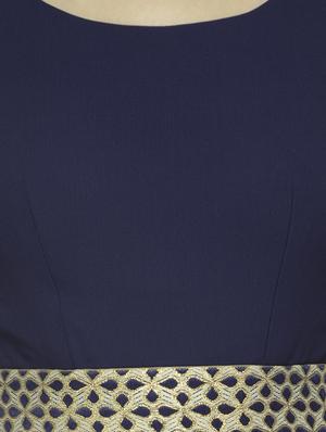 blue georgette stitched gown - 12933526 - Standard Image - 4