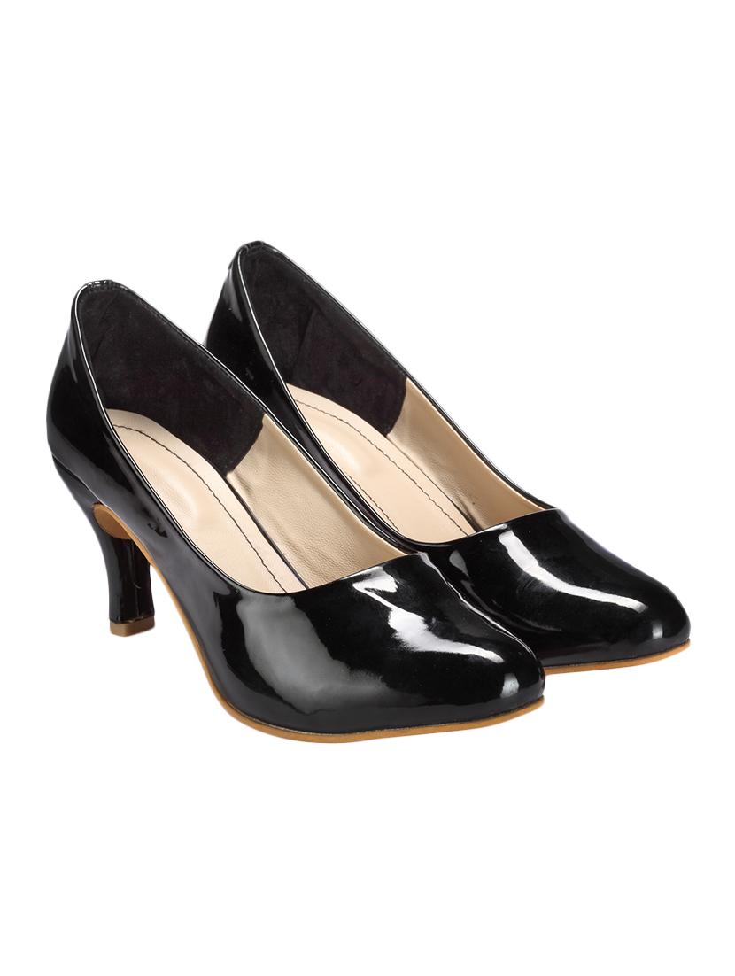 black leatherette slip on pumps - 12944152 - Zoom Image - 4