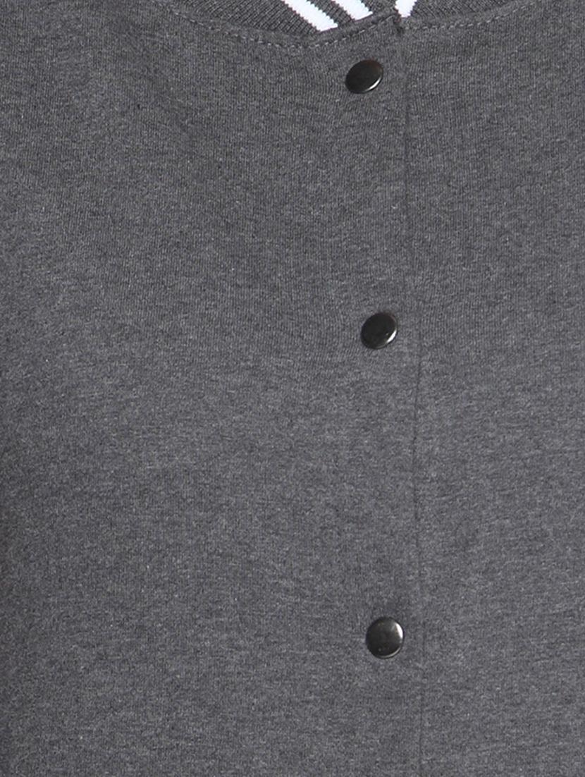 grey cotton varsity jacket - 1294517 - Zoom Image - 4